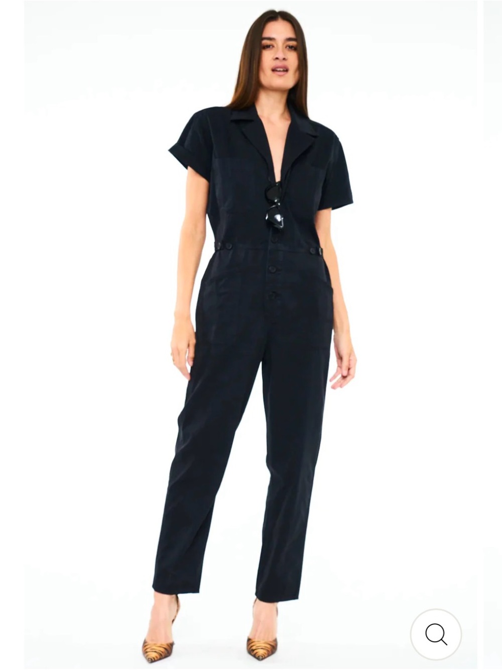 pistola Black Short-Sleeve Jumpsuit